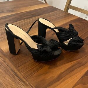 Loeffler Randall Black Knotted Platform Heels